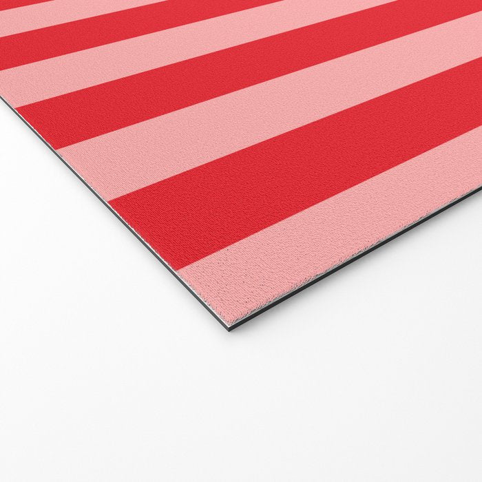 Bold Vertical Stripes Pattern (red/pink) Welcome Mat Gallery Image 2