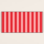 Bold Vertical Stripes Pattern (red/pink) Desk Mat Gallery Image 3