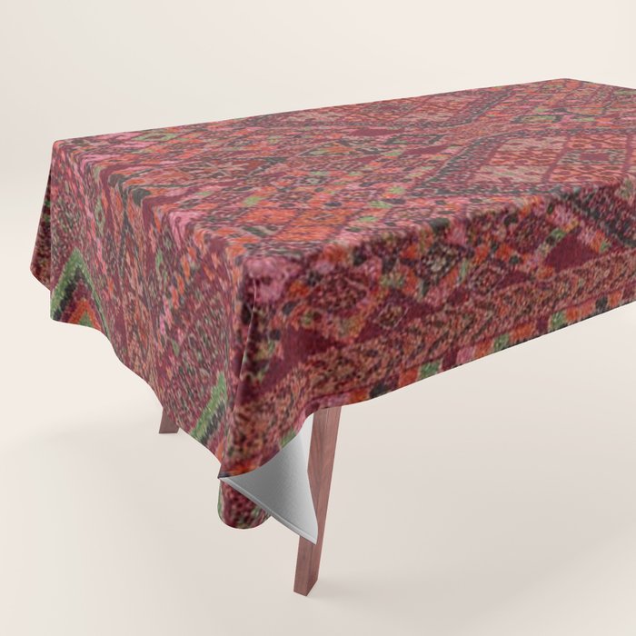 Vibrant Moroccan Kilim Pattern Tablecloth Gallery Image 1