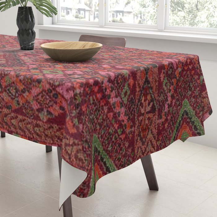 Vibrant Moroccan Kilim Pattern Tablecloth Gallery Image 3