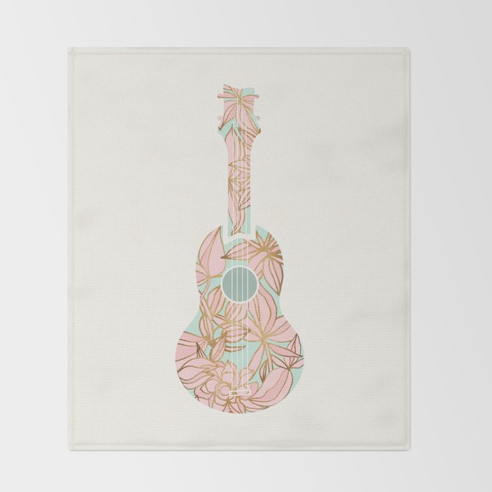 Modern Boho Ukulele Throw Blanket Gallery Image 2