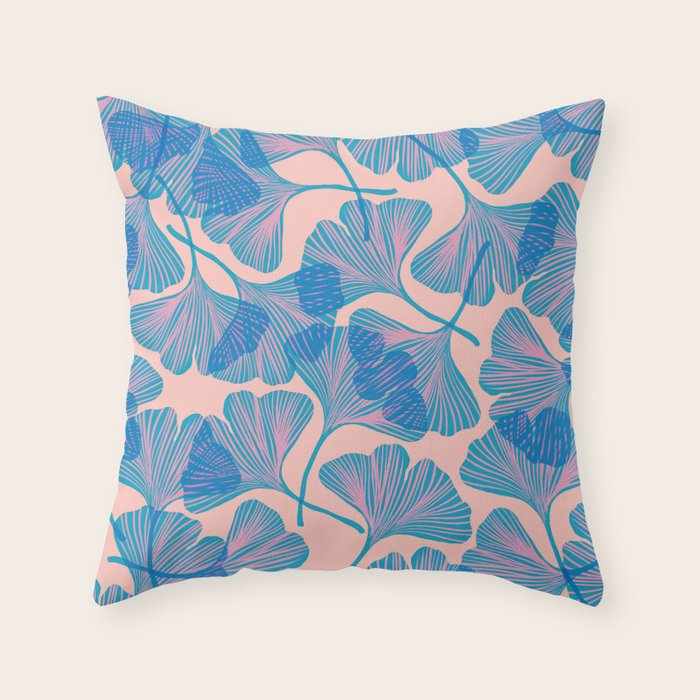 Abstraction_Ginkgo_Pattern_Minimalism_002 Throw Pillow Gallery Image 6