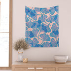 Abstraction_Ginkgo_Pattern_Minimalism_002 Wall Tapestry Gallery Image 2