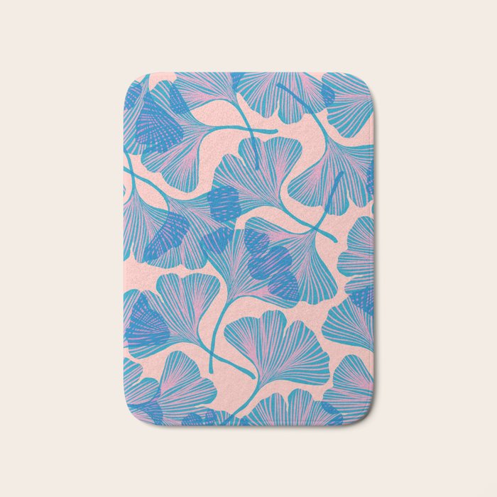 Abstraction_Ginkgo_Pattern_Minimalism_002 Bath Mat Gallery Image 1