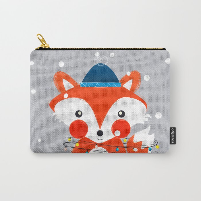 Christmas Fox with fairy lights Carry All Pouch Gallery Image 1