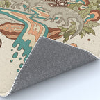 Lost Portal: Parasaurolophus | Retro Rainbow Palette | Dinosaur Science Fiction Art Rug Gallery Image 4