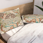 Lost Portal: Parasaurolophus | Retro Rainbow Palette | Dinosaur Science Fiction Art Pillow Sham Gallery Image 2