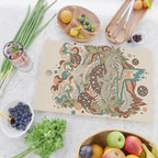Lost Portal: Parasaurolophus | Retro Rainbow Palette | Dinosaur Science Fiction Art Cutting Board Gallery Image 2