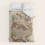 Lost Portal: Parasaurolophus | Retro Rainbow Palette | Dinosaur Science Fiction Art Comforter Gallery Image 6