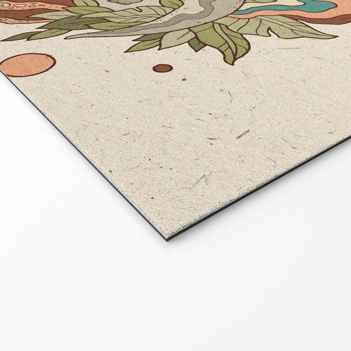 Lost Portal: Parasaurolophus | Retro Rainbow Palette | Dinosaur Science Fiction Art Welcome Mat Gallery Image 2
