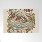 Lost Portal: Parasaurolophus | Retro Rainbow Palette | Dinosaur Science Fiction Art Welcome Mat Gallery Image 1