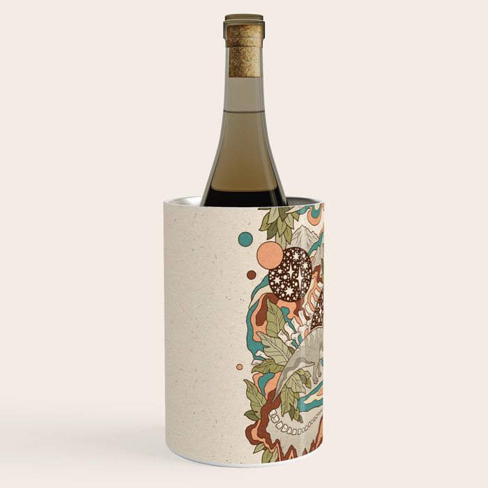 Lost Portal: Parasaurolophus | Retro Rainbow Palette | Dinosaur Science Fiction Art Wine Chiller Gallery Image 2