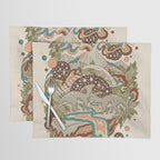Lost Portal: Parasaurolophus | Retro Rainbow Palette | Dinosaur Science Fiction Art Placemat Gallery Image 1