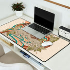 Lost Portal: Parasaurolophus | Retro Rainbow Palette | Dinosaur Science Fiction Art Desk Mat Gallery Image 2