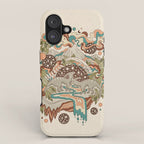 Lost Portal: Parasaurolophus | Retro Rainbow Palette | Dinosaur Science Fiction Art iPhone Case Gallery Image 1