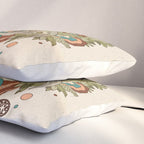 Lost Portal: Parasaurolophus | Retro Rainbow Palette | Dinosaur Science Fiction Art Pillow Sham Gallery Image 3
