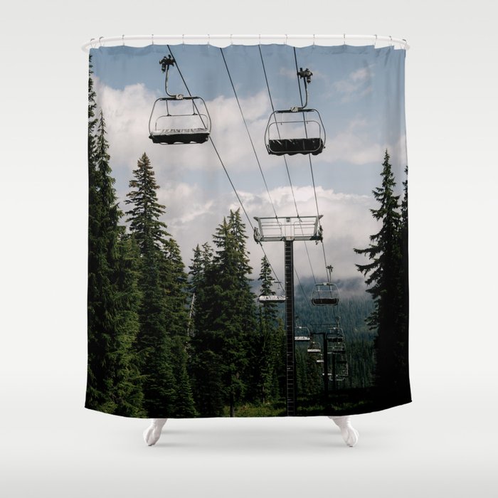 Forest Chairlift Shower Curtain Gallery Image 1