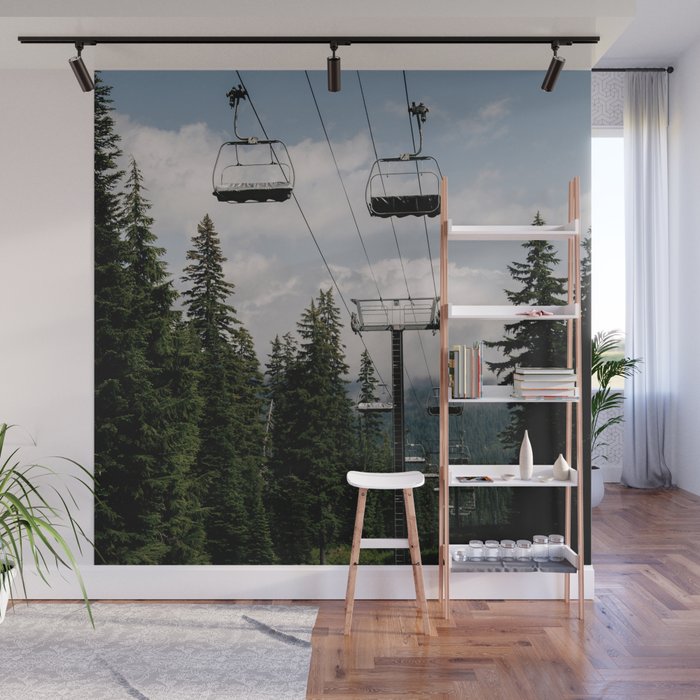 Forest Chairlift Wall Mural Gallery Image 1