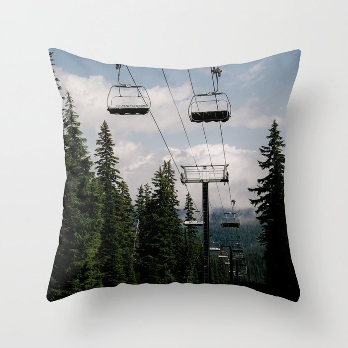Forest Chairlift Throw Pillow Gallery Image 6