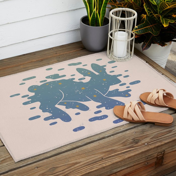 Lepus Constellation: Pastel Outdoor Rug Gallery Image 2