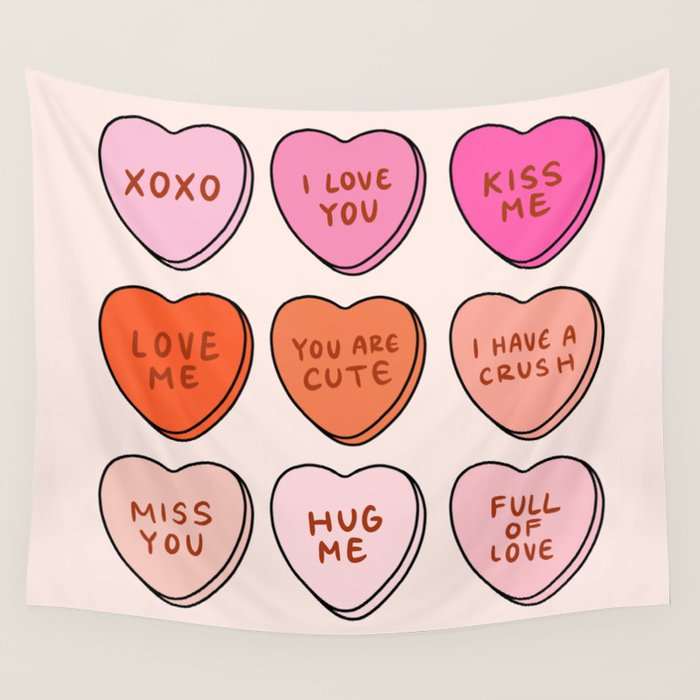 Conversation Hearts Wall Tapestry Gallery Image 4