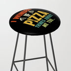Funny I Wonder If Pizza Thinks About Me Too Stool Gallery Image 2