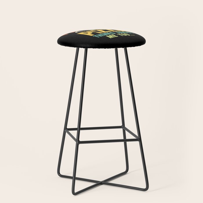Funny I Wonder If Pizza Thinks About Me Too Stool Gallery Image 1