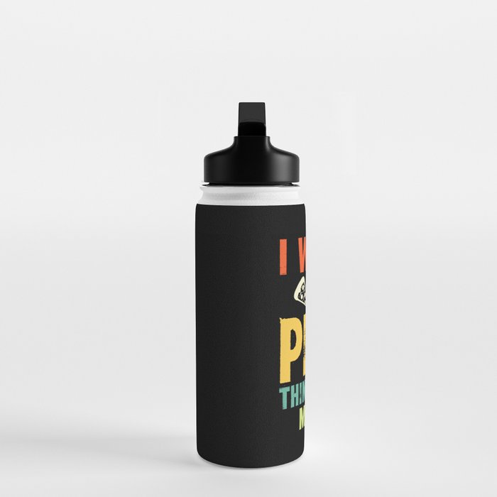 Funny I Wonder If Pizza Thinks About Me Too Water Bottle Gallery Image 3