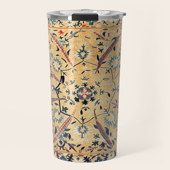 Kermina  Suzani  Antique Uzbekistan Embroidery Print Travel Mug Gallery Image 1
