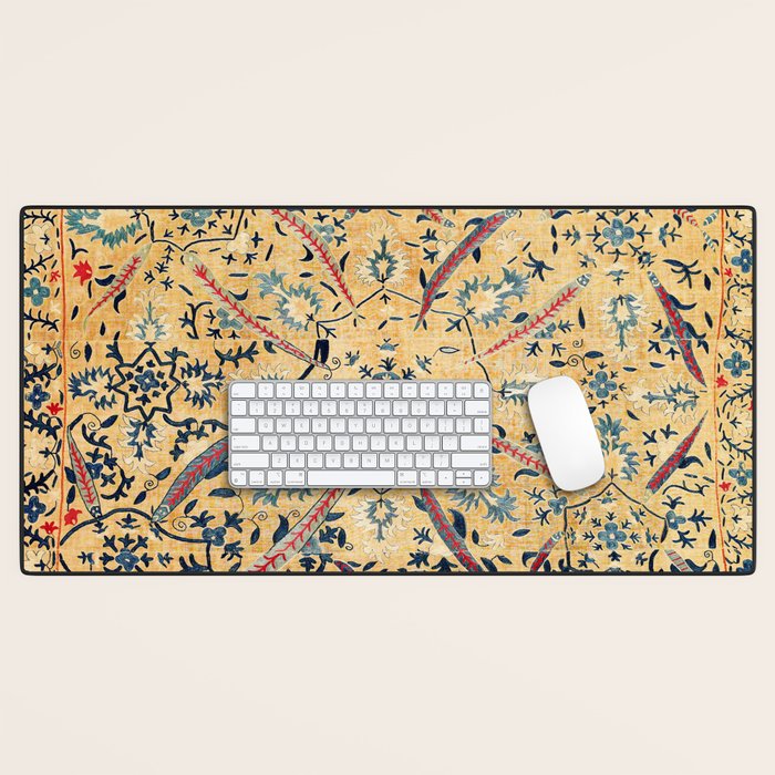 Kermina  Suzani  Antique Uzbekistan Embroidery Print Desk Mat Gallery Image 1