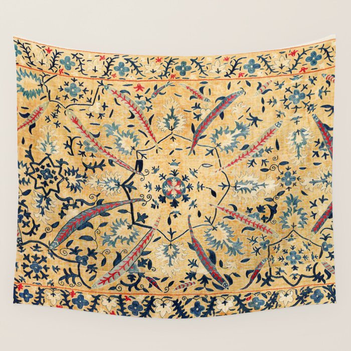 Kermina  Suzani  Antique Uzbekistan Embroidery Print Wall Tapestry Gallery Image 4