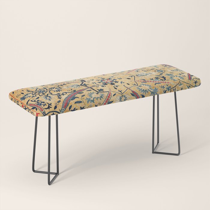 Kermina  Suzani  Antique Uzbekistan Embroidery Print Bench Gallery Image 1