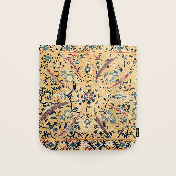 Kermina  Suzani  Antique Uzbekistan Embroidery Print Tote Bag Gallery Image 1