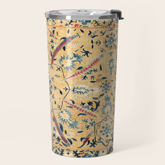 Kermina  Suzani  Antique Uzbekistan Embroidery Print Travel Mug Gallery Image 2