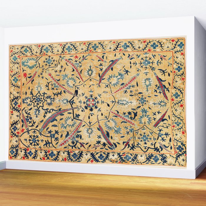 Kermina  Suzani  Antique Uzbekistan Embroidery Print Wall Mural Gallery Image 2
