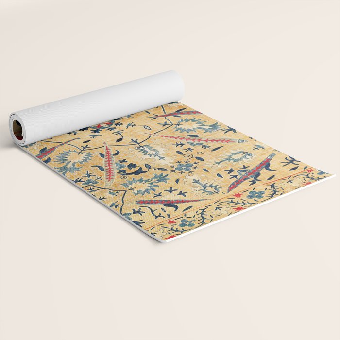 Kermina  Suzani  Antique Uzbekistan Embroidery Print Yoga Mat Gallery Image 2