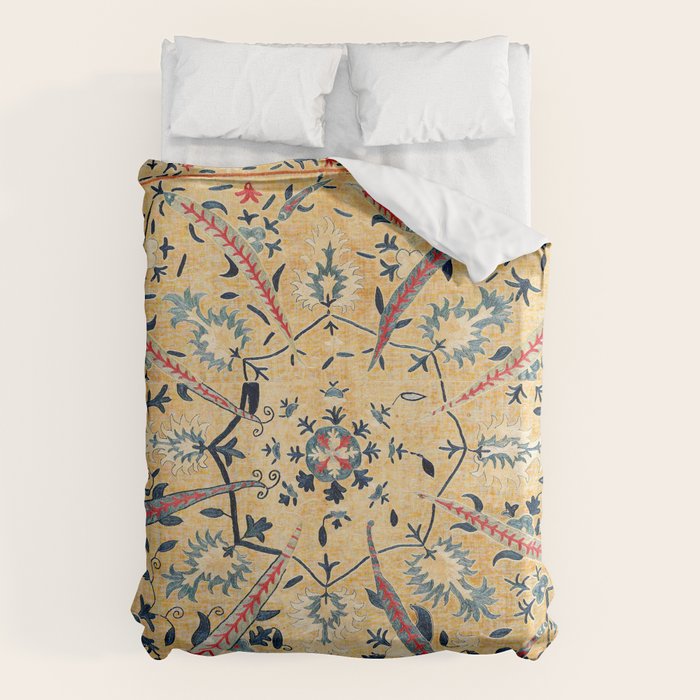 Kermina  Suzani  Antique Uzbekistan Embroidery Print Duvet Cover Gallery Image 6