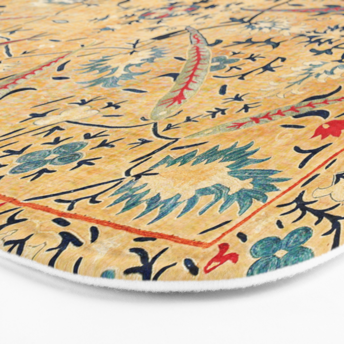 Kermina  Suzani  Antique Uzbekistan Embroidery Print Bath Mat Gallery Image 3