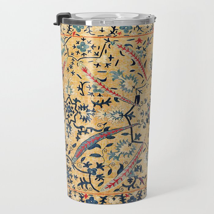 Kermina  Suzani  Antique Uzbekistan Embroidery Print Travel Mug Gallery Image 3