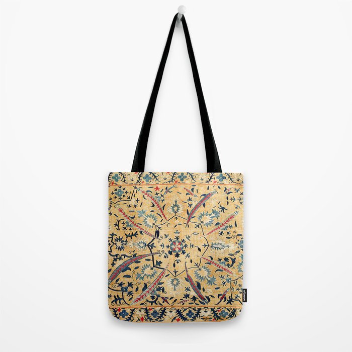 Kermina  Suzani  Antique Uzbekistan Embroidery Print Tote Bag Gallery Image 2