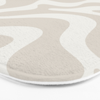 Liquid Swirl Contemporary Abstract Pattern in Mushroom Cream Bath Mat Gallery Image 3