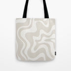 Liquid Swirl Contemporary Abstract Pattern in Mushroom Cream Tote Bag Gallery Image 1