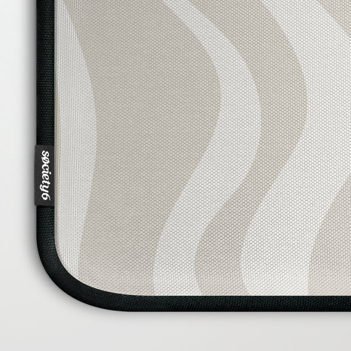Liquid Swirl Contemporary Abstract Pattern in Mushroom Cream Laptop Sleeve Gallery Image 3