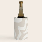 Liquid Swirl Contemporary Abstract Pattern in Mushroom Cream Wine Chiller Gallery Image 1