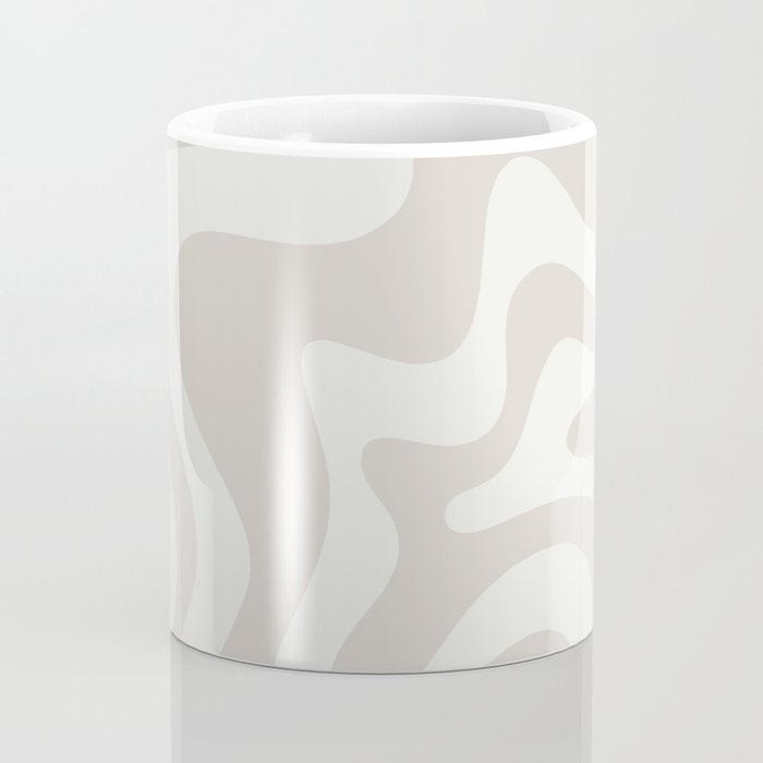 Liquid Swirl Contemporary Abstract Pattern in Mushroom Cream Coffee Mug Gallery Image 4