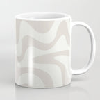 Liquid Swirl Contemporary Abstract Pattern in Mushroom Cream Coffee Mug Gallery Image 1