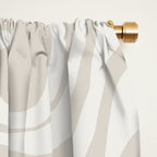 Liquid Swirl Contemporary Abstract Pattern in Mushroom Cream Window Curtain Gallery Image 2