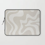 Liquid Swirl Contemporary Abstract Pattern in Mushroom Cream Laptop Sleeve Gallery Image 1