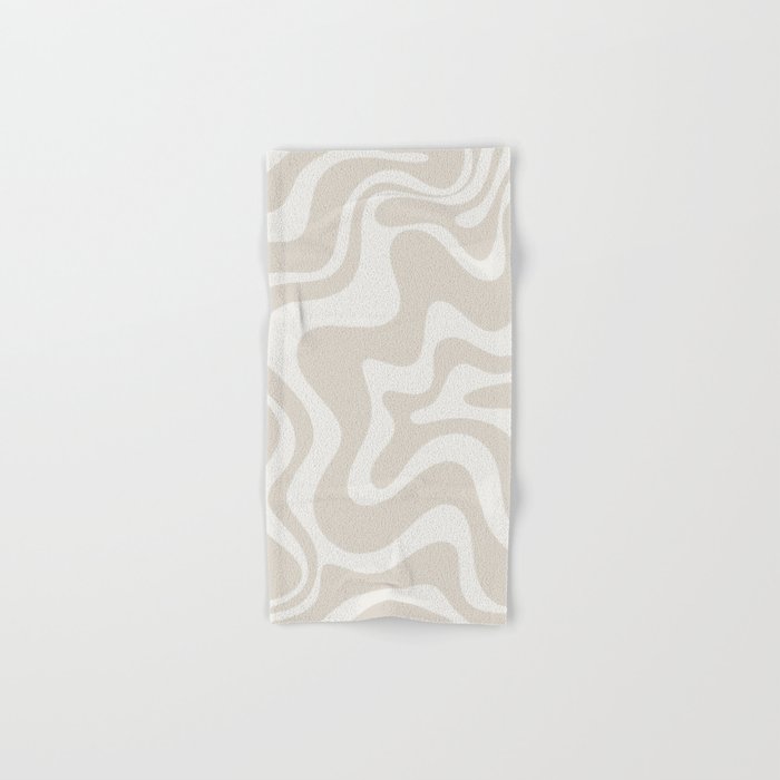 Liquid Swirl Contemporary Abstract Pattern in Mushroom Cream Bath Towel Gallery Image 1