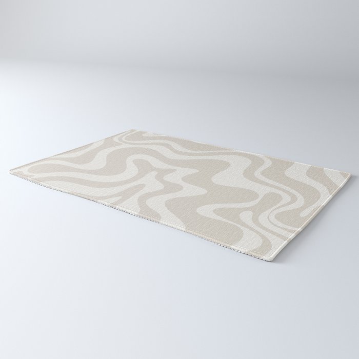 Liquid Swirl Contemporary Abstract Pattern in Mushroom Cream Rug Gallery Image 3